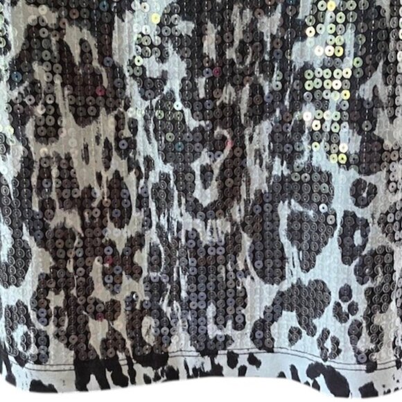 Joan Rivers Black and Grey Animal Print Tank Top Cami Sequin Front Plus 2X NWT - Picture 6 of 14